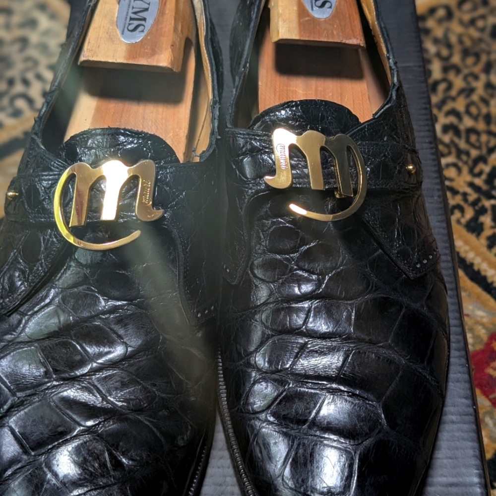 Men's Black Mauri Alligator Exotics Mens Shoes.